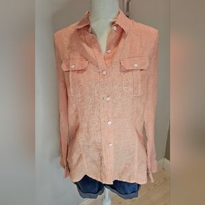 Saks Fith Avenue Linen Button Up